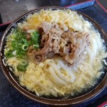 うどん屋 まつはま - かきたまあんかけ(冷)+肉トッピング