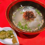 Various types of Ochazuke (Salmon, Mentaiko, Plum)