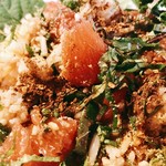 アジアン マルシェ - 軽くマジェてハーブを楽しみ辛味を少しだけ投下して刺激楽しんでナンプラーほんのり使って完食だね♪