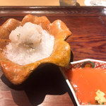 富小路 やま岸 - 鱧霜＆梅肉ジュレ