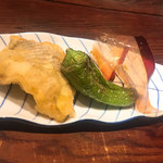 富小路 やま岸 - 太刀魚唐揚げ、京都唐辛子揚げ、クリスタル鰹節