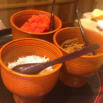 富小路 やま岸 - 明太子、エノキ、じゃこ、