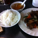 龍昇飯店 - 鶏の唐揚げ黒酢かけ定食
