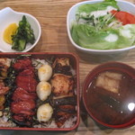 鳥廣 - 焼鳥弁当（サラダ・味噌汁付）