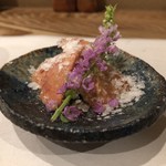 鶏割烹 ならや - 肝刺し 胡麻油で