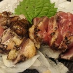 赤鶏炭焼 大安 - 半々 鳥刺しアップ