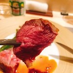 銀座 大石 - 羊。北島亭出身伝家の宝刀 火入れ