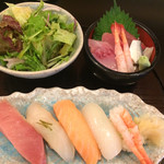 魚扇 - ランチ寿司セット