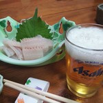 赤兎馬 - 都会では食えない太刀魚の刺身(^o^)/