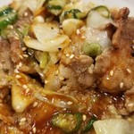 松屋 - 塩キャベツ豚丼（ライス半分）