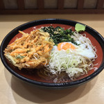 そばの神田 東一屋 - アサソバビンボー！  
      冷やし朝そば 麺1.5玉＋野菜かき揚げ！