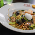 ビカ - "什錦炒麪（ごもくやきそば）"、靑菜（あをな）＋鶉卵（うづらのかひご）