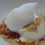 ビオディナミコ - パンナコッタのラム酒風味  キャラメルのゼリーとゴボウの泡で2