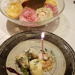 かわ村 - 栗のチーズケーキ
      レモンとサワークリームのジェラート