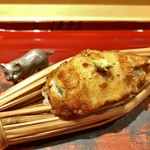 銀座 しのはら - 穴子の藁づと蒸し 栗と新銀杏