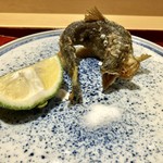 銀座 しのはら - 子持ち鮎の唐揚げ