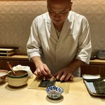 銀座 しのはら - 鮪とベッタラ漬けの手巻き