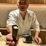 銀座 しのはら - 鮪とベッタラ漬けの手巻き