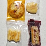 野方 金時煎餅 - うにせん、ごぼうおかき、スイートコーン、納豆おかき