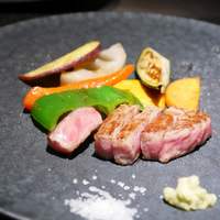 神楽坂 鉄板焼 向日葵 - 2019/9/21  黒毛和牛のステーキと有機野菜