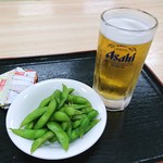 いずみの湯 レストラン - 枝豆￥300＋生中500(税込)