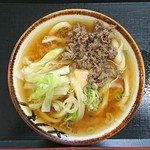 手打ち 山もとうどん - 肉うどん中￥450＋たまご￥50(税込)