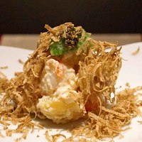 野嵯和 - 栗と海老の白和え　トリュフがけ　オクラととんぶり のせ