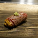 くずし鉄板 あばぐら - 黒毛和牛のウニ巻き