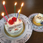 マイスターユーハイム - ショートケーキ1404円、フクロウのケーキ648円
