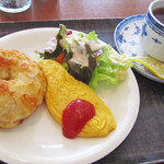 フロッグ フロッグ - モーニング(ベーコン＆チーズベーグル)。