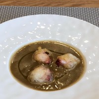 フィエルテ - スープ・ド・ポアソン シャンパンの衣で揚げたタコ！美味しかったー！