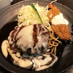 Sumibi Shusai Nikki - 190501日替わりランチ700円ハンバーグとエビフライ