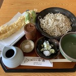 蕎麦処　両國 - 穴子天セイロそば