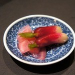 ステーキハウス 村岡 - このお漬物も美味しかったですよ。 お土産に買って帰りたかったぐらいです。