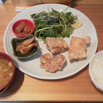 Ekimae Ranzan Shokudou - 唐揚げ定食肉少なめ（600円）