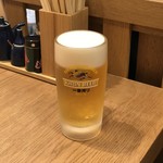 ソバキチ - 生ビール（一番搾り）税込572円