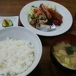 あきば食堂 - ウインナー炒め定食