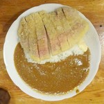 しまや - 国産極上ロースカツ＆豚バラ煮込カレー(上から)
