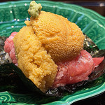 日本料理 旬菜和田 - 天然本鮪ﾄﾛと海胆の手巻すし