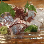 くつろぎ亭ひこべえ  - アジと水タコの刺身　旧店舗