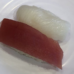かっぱ寿司 - マグロ、イカ二種盛り