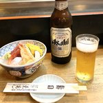 東寿し - ちらし寿司＋瓶ビール　1,700円