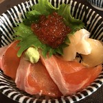 Akashachi - 【ご宴会メニュー】八海山サーモンと村上いくら丼
