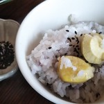 いばらき食彩香寿亭 - 盛り付けた栗釜飯し
