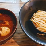 吟醸らーめん 久保田 - 味噌つけ麺(小)+半熟卵