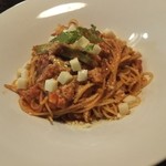 雪詩慕雲 - ベーコンとモッツァレラとトマトのパスタ