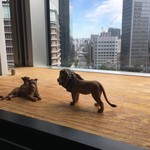 ハンズカフェ - 棚のライオン