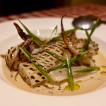 Bar Saude - 炙りイカ、南蛮みそとフのソース950円