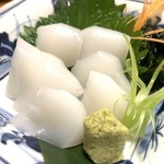 炭火焼定食 すみか亭 - 紋甲イカお造り 480yen