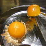 エクアトゥール - プティフール／金柑のパスティス漬けと三河のホオズキ